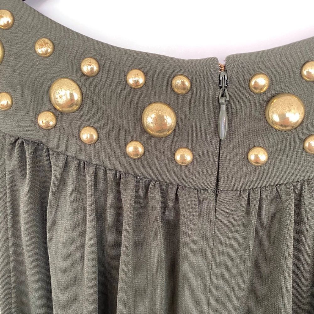 Michael Kors Gold Studded Dress Green XS - Picture 10 of 16